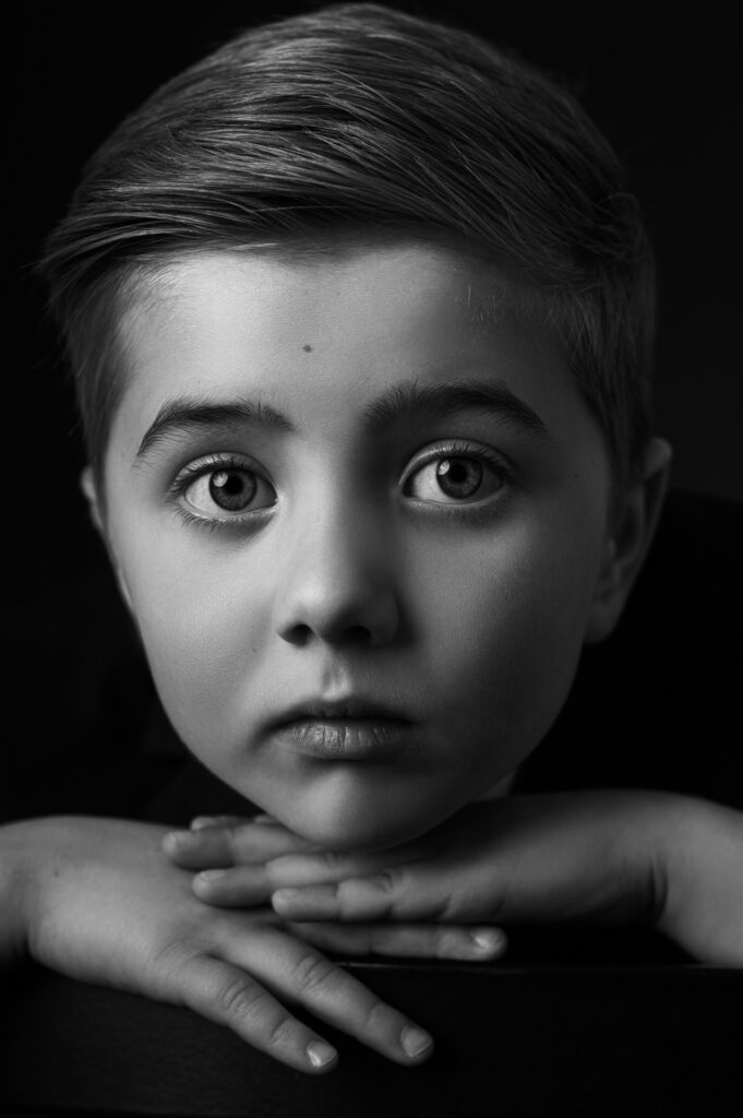 zwart wit kinderportret