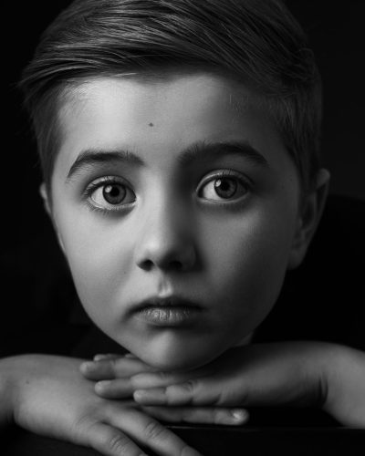 zwart wit kinderportret